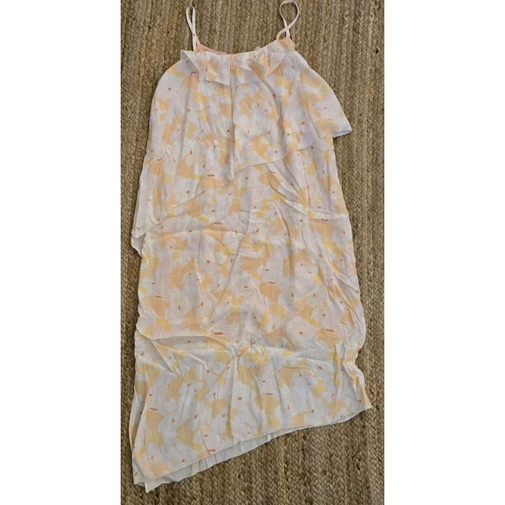 Nordstrom Lewit Spencer Impala Floral Ruffle Tiered Midi Dress Yellow NWTSize 10